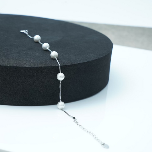 Effortless Elegance: Sterling Silver 925 Pearl Bracelet