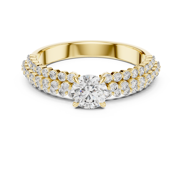 The Ondine — Round Pavé Lab-Grown Diamond Ring
