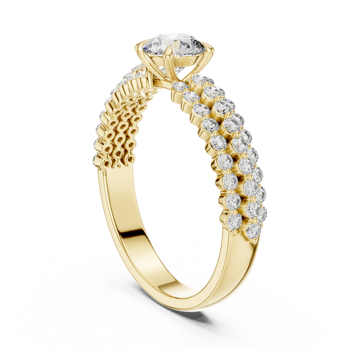 The Ondine — Round Pavé Lab-Grown Diamond Ring