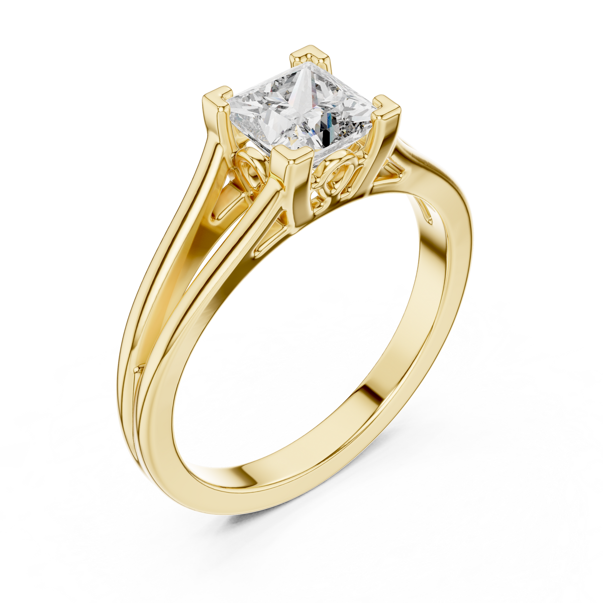 The Genevieve — Princess Solitaire Ring