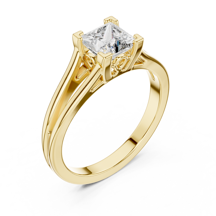 The Genevieve — Princess Solitaire Lab-Grown Diamond Ring