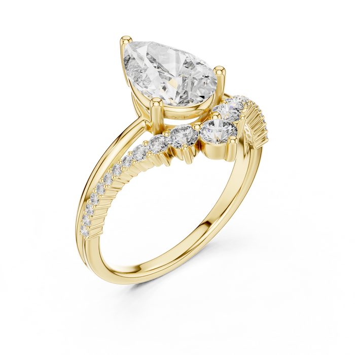 The Doriane — Pear Halo Lab-Grown Diamond Ring