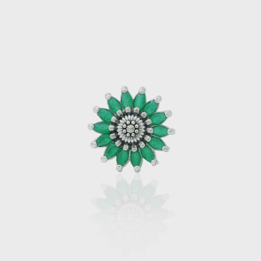 Green Sunflower Studs