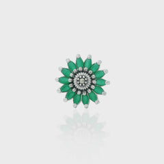 Green Sunflower Studs