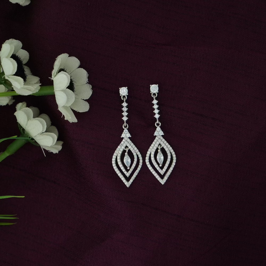 Dazzle On-The-Go: Sterling Silver Micro-Setting Zirconia Danglers