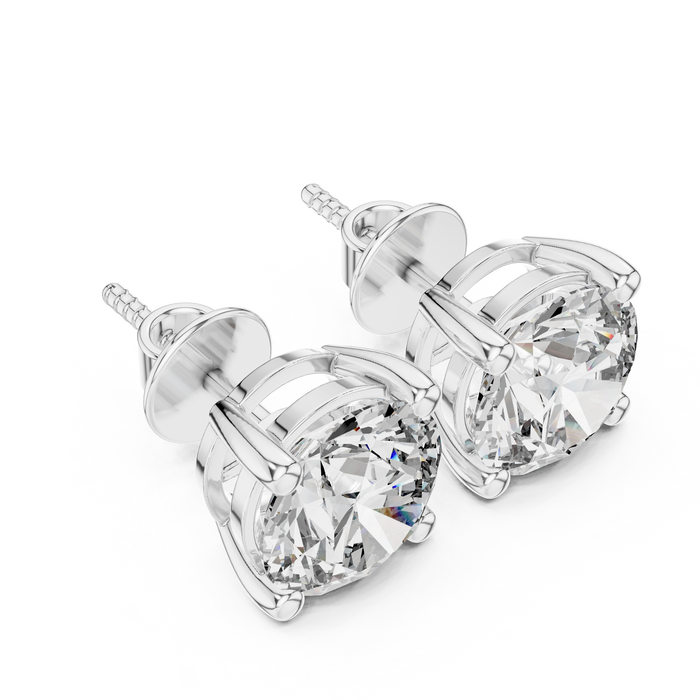 Aurore Round Solitaire Stud Earrings