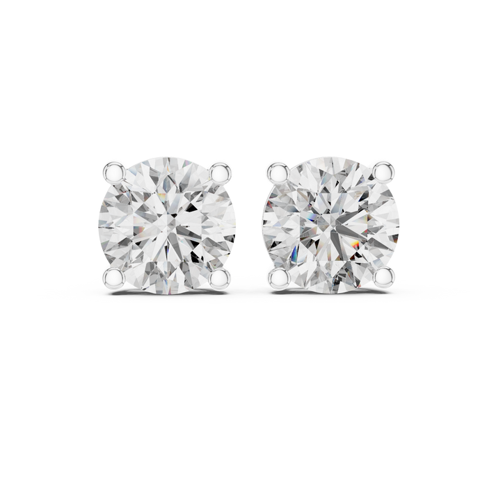 Aurore Round Solitaire Stud Earrings