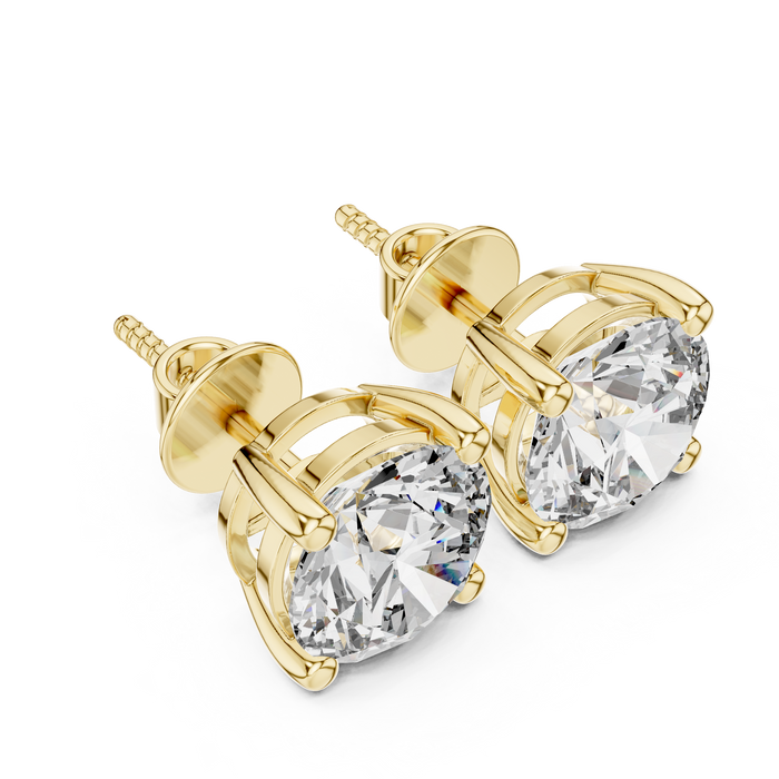 Aurore Round Solitaire Lab-Grown Diamond Stud Earrings