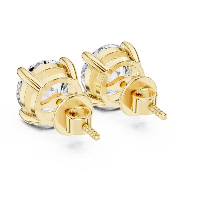 Aurore Round Solitaire Lab-Grown Diamond Stud Earrings