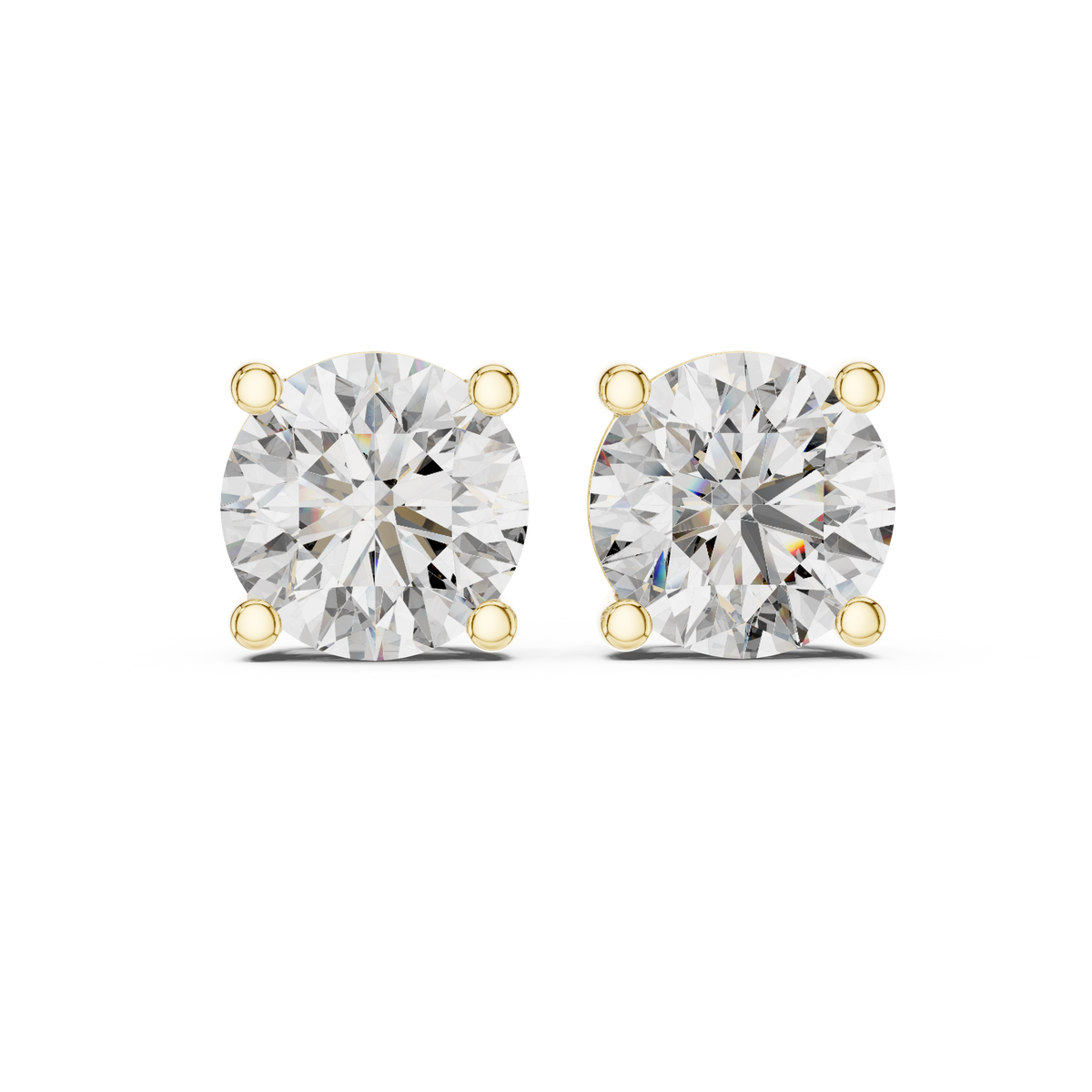 Aurore Round Solitaire Stud Earrings