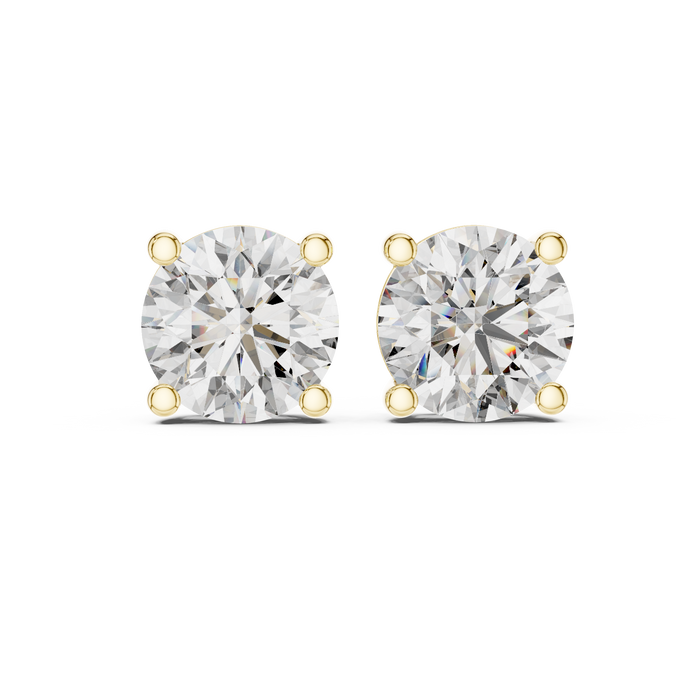 Aurore Round Solitaire Lab-Grown Diamond Stud Earrings