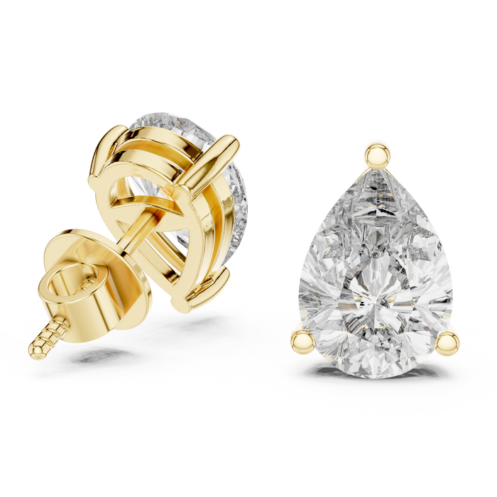 Soleil Pear Solitaire Lab-Grown Diamond Stud Earrings