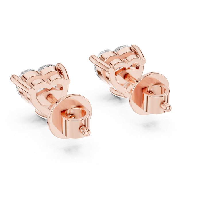 Elara Round Halo Stud Earrings
