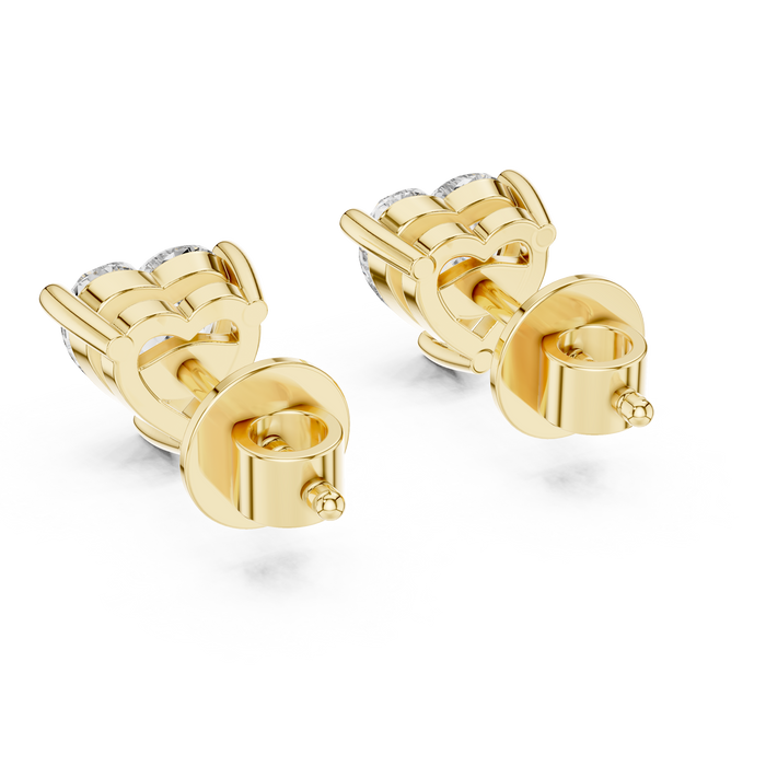 Elara Round Halo Lab-Grown Diamond Stud Earrings