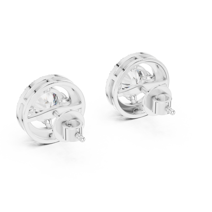 Isabeau Round Halo Stud Earrings