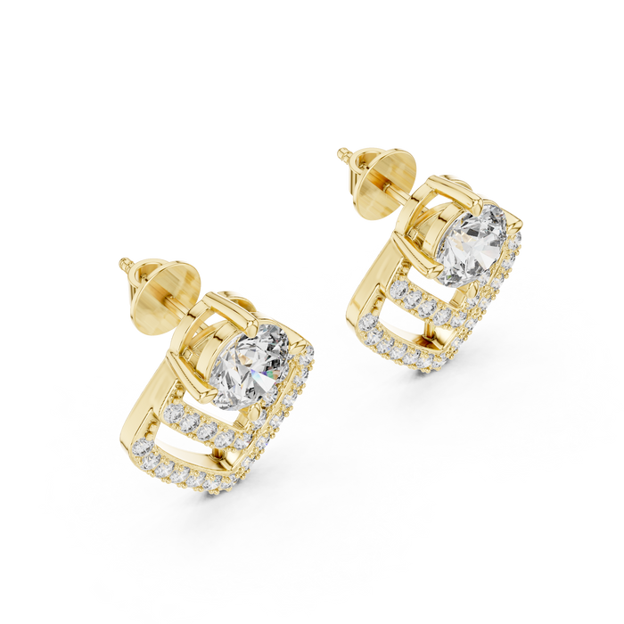 Colette Princess Halo Lab-Grown Diamond Stud Earrings