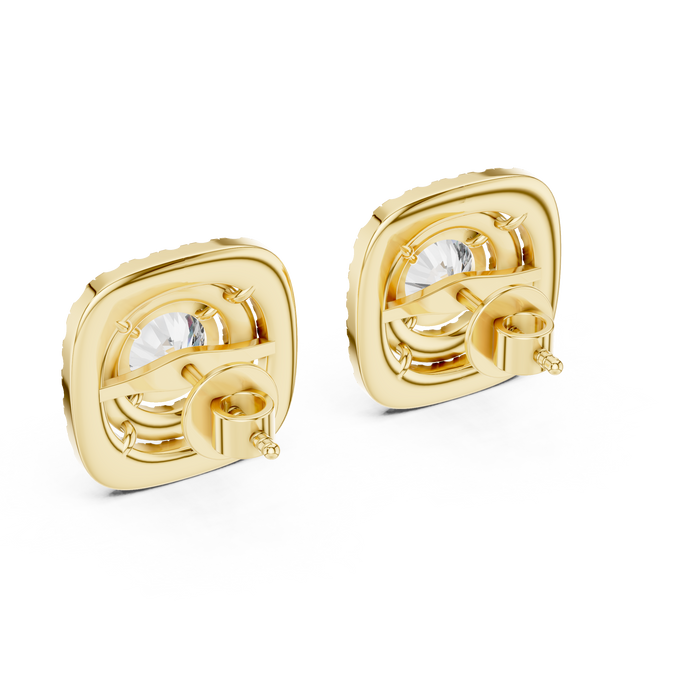 Margaux Cushion Halo Lab-Grown Diamond Stud Earrings