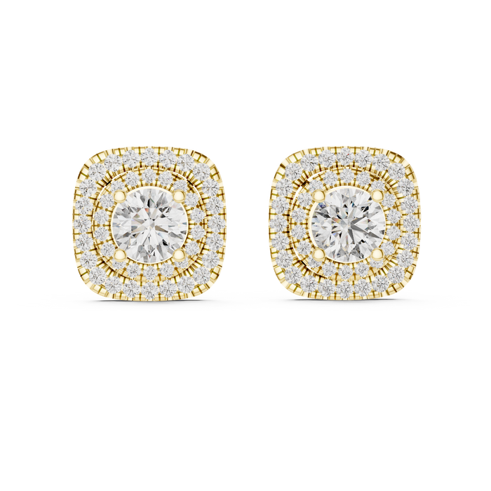 Margaux Cushion Halo Lab-Grown Diamond Stud Earrings