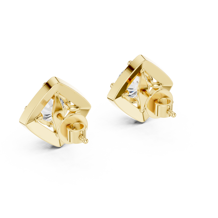 Delphine Princess Halo Lab-Grown Diamond Stud Earrings