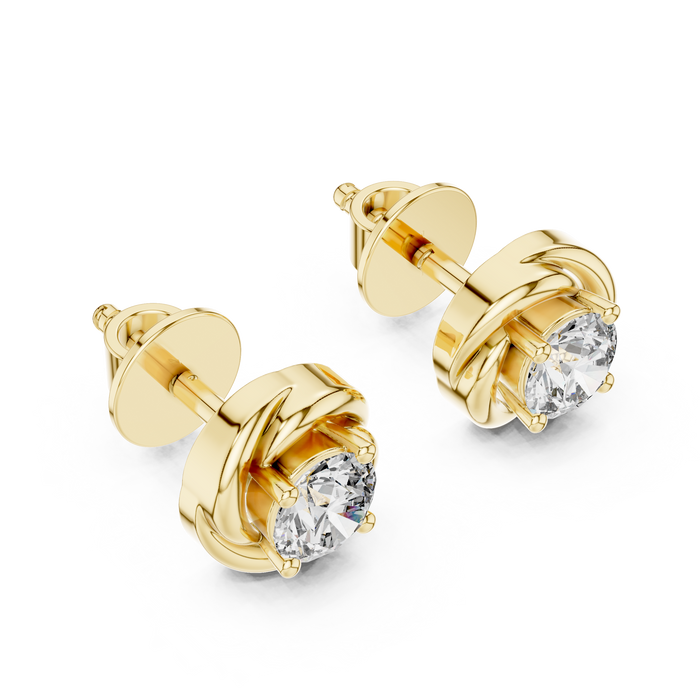 Manon Round Bezel Lab-Grown Diamond Stud Earrings