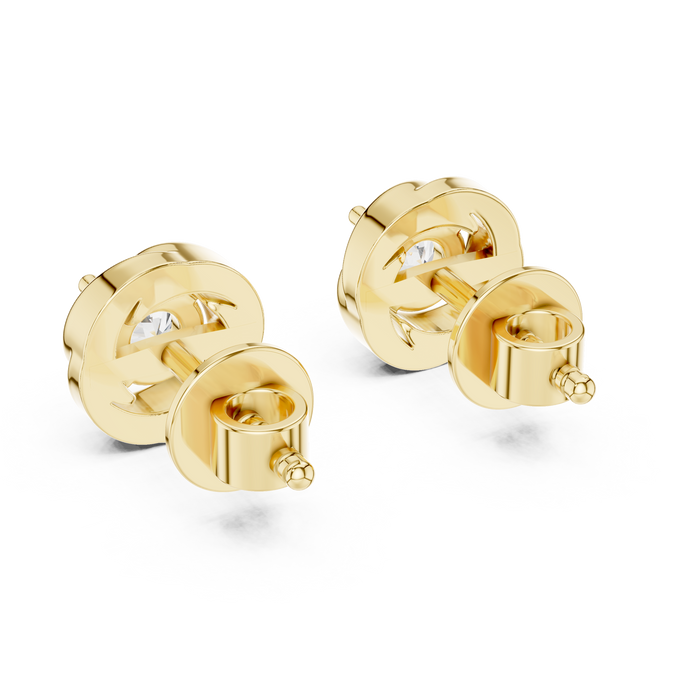 Manon Round Bezel Lab-Grown Diamond Stud Earrings