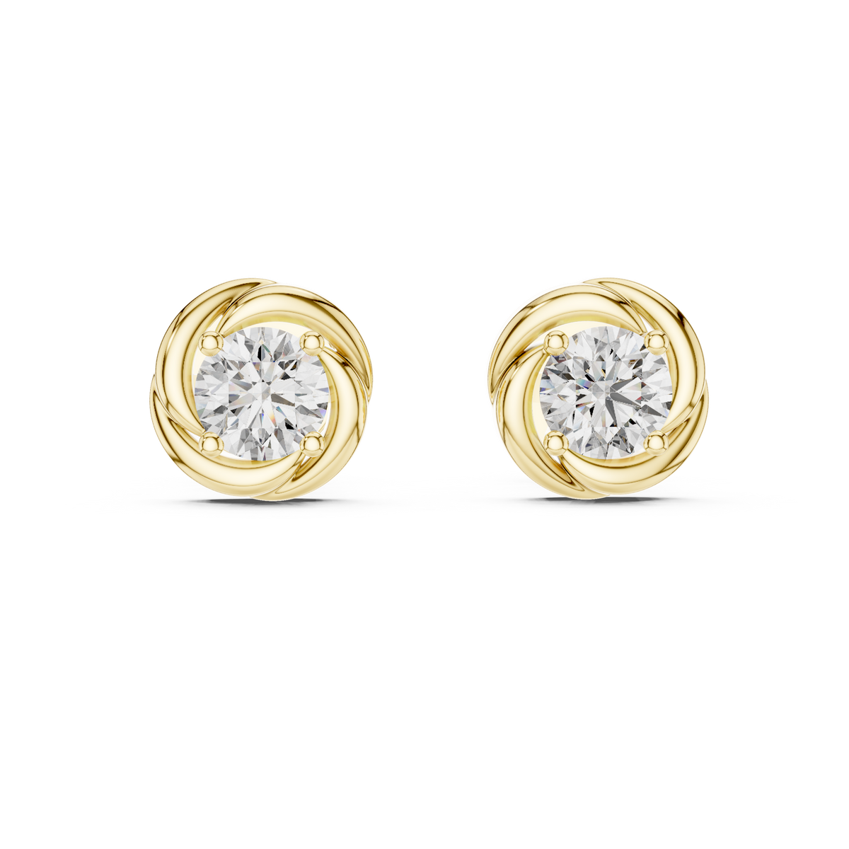 Manon Round Bezel Stud Earrings
