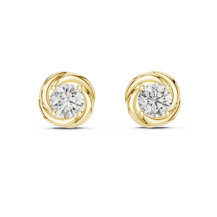 Manon Round Bezel Lab-Grown Diamond Stud Earrings