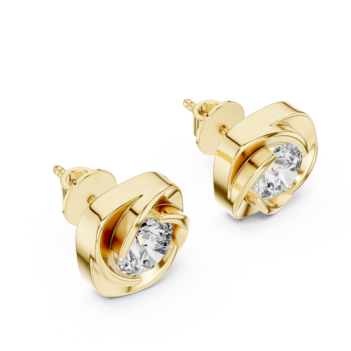 Zéphyrine Cushion Bezel Lab-Grown Diamond Stud Earrings