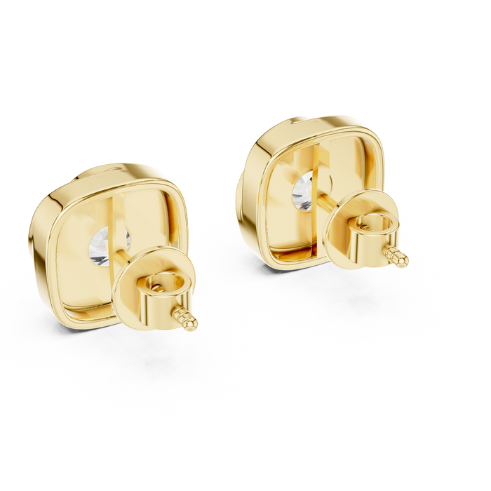 Zéphyrine Cushion Bezel Lab-Grown Diamond Stud Earrings