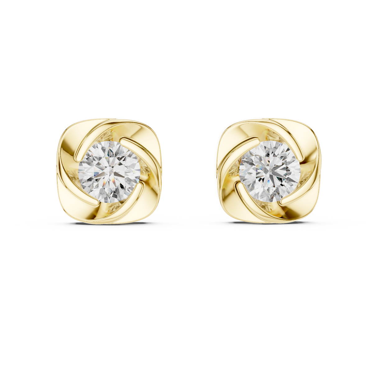 Zéphyrine Cushion Bezel Stud Earrings