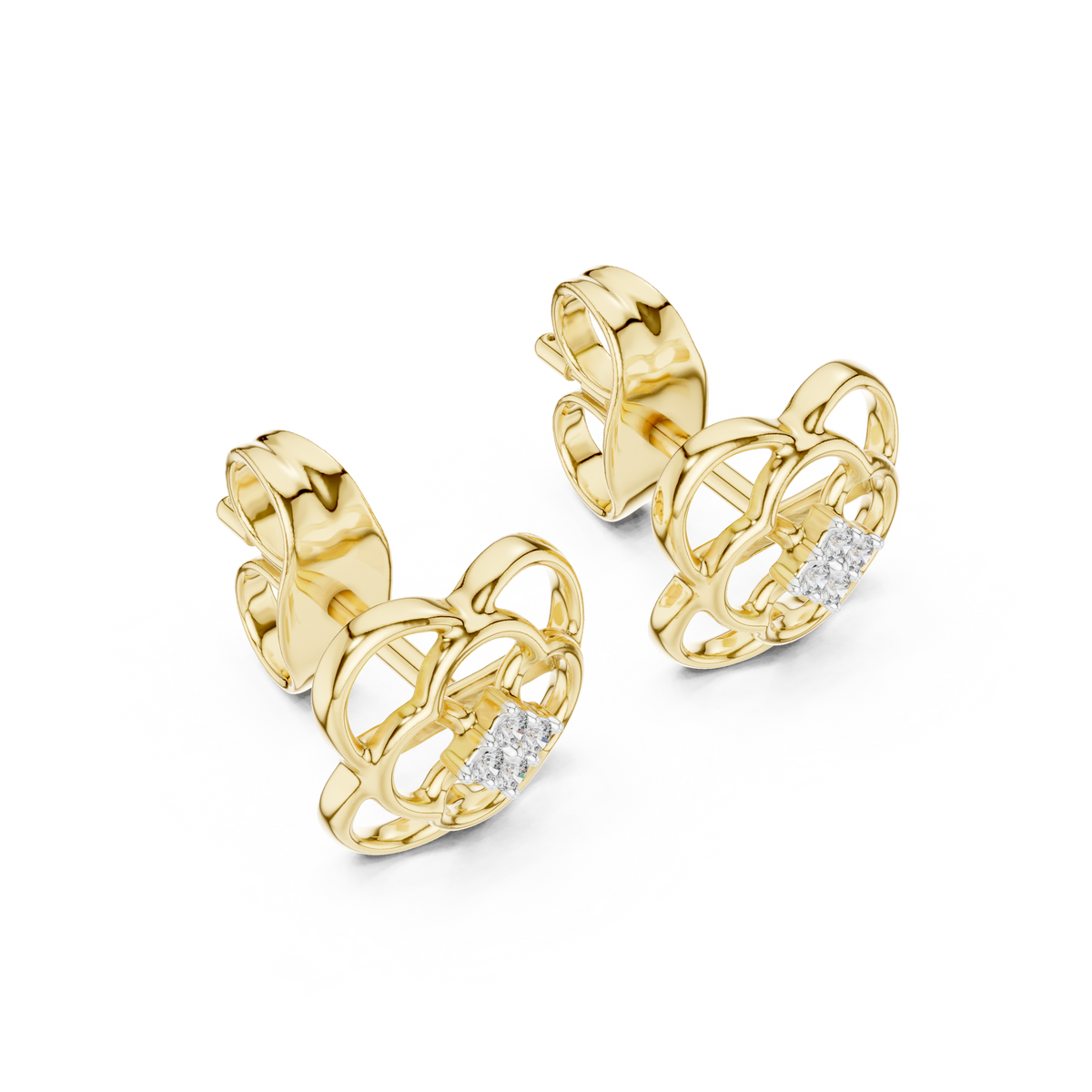 The Delacourt — Round Collet Earrings