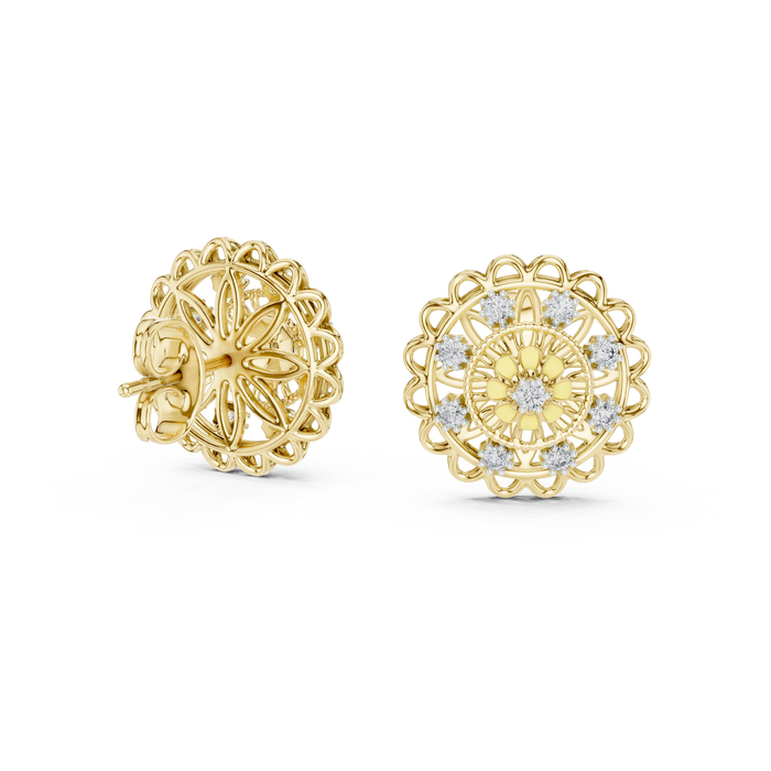 The Isaudine — Round Collet Earrings