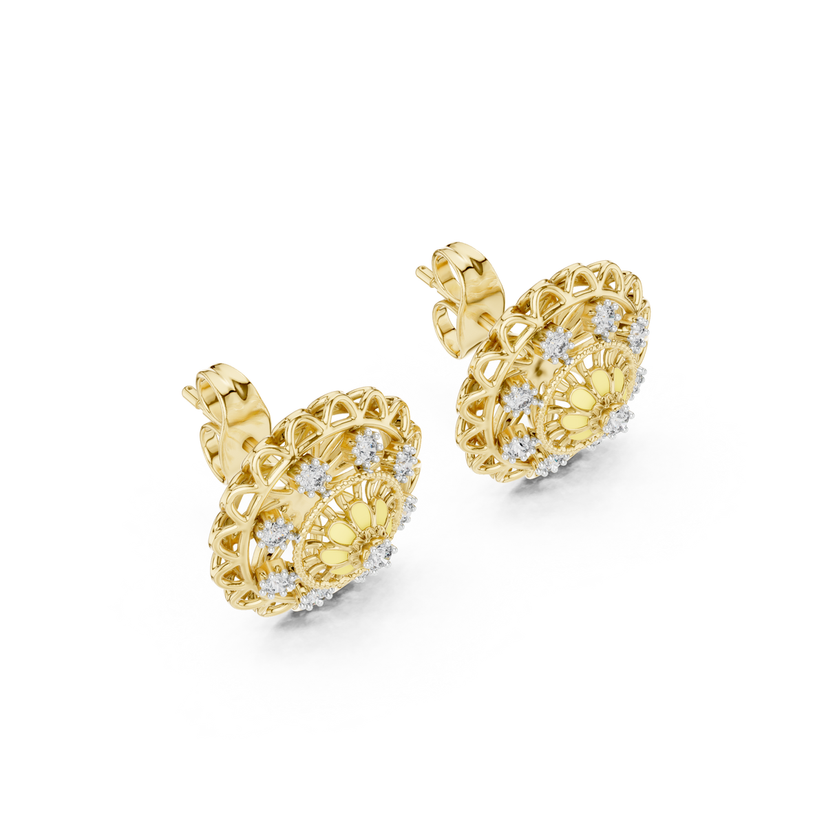 The Isaudine — Round Collet Earrings