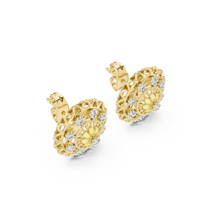 The Isaudine — Round Collet Earrings