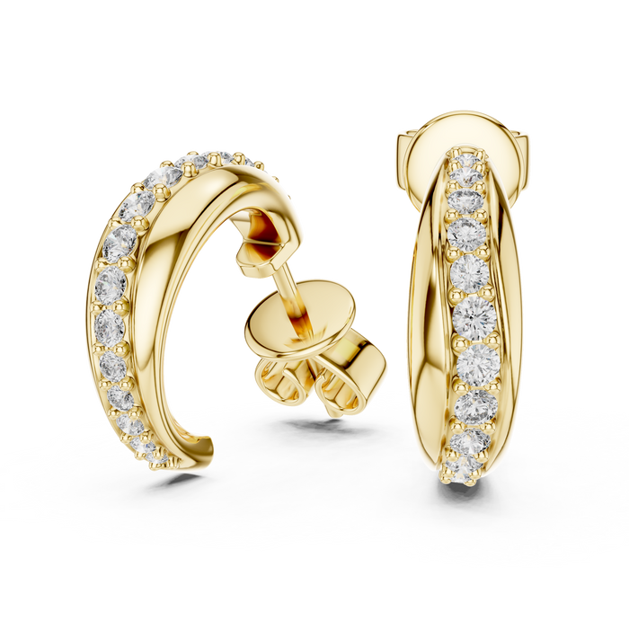 The Maëlys — Round Pavé Lab-Grown Diamond Drop Earrings