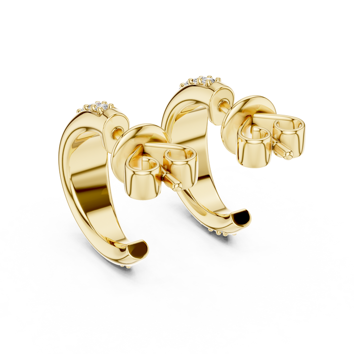 The Maëlys — Round Pavé Lab-Grown Diamond Drop Earrings