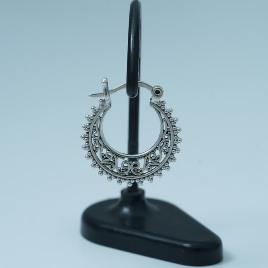 Timeless Heritage: Silver 925 Bali Hoop Earrings