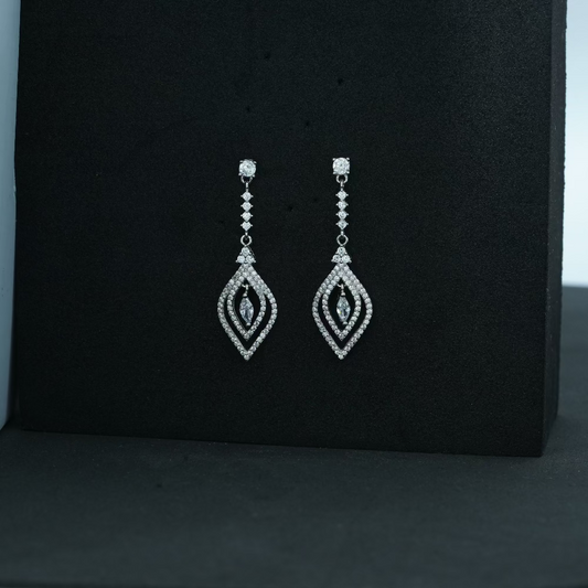 Dazzle On-The-Go: Sterling Silver Micro-Setting Zirconia Danglers