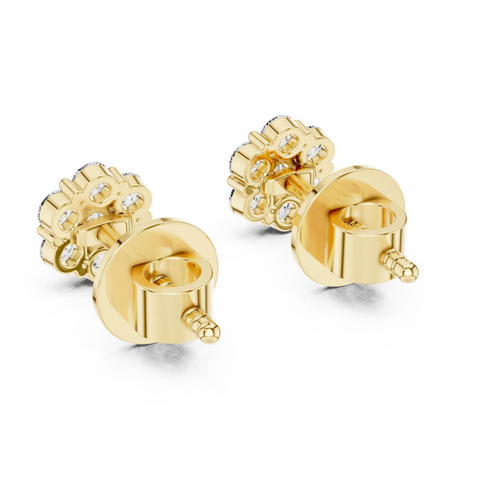 Adèle Round Cluster Lab-Grown Diamond Stud Earrings