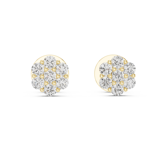 Adèle Round Cluster Lab-Grown Diamond Stud Earrings