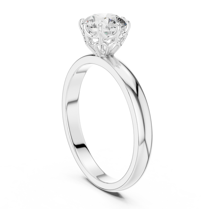 Fleur Slender Classic Solitaire Ring