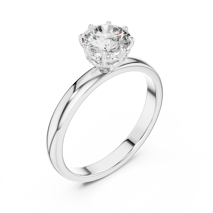 Fleur Slender Classic Solitaire Ring