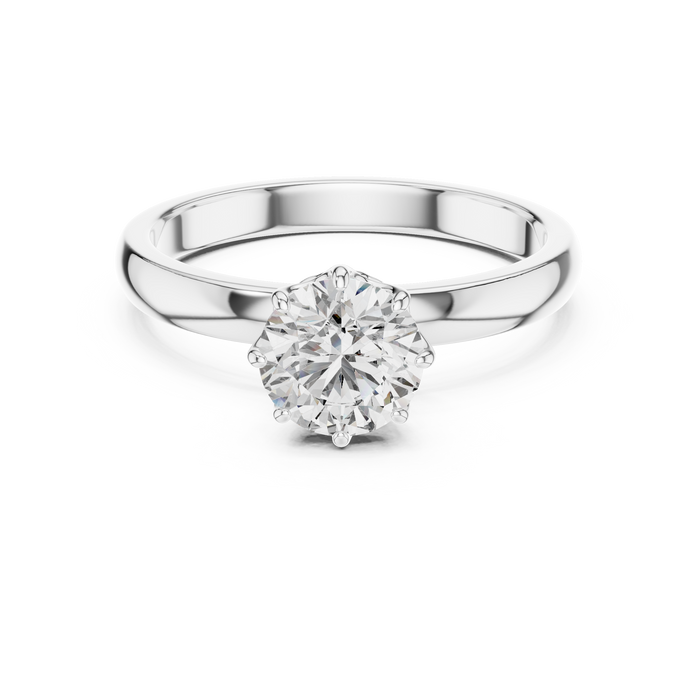 Fleur Slender Classic Solitaire Ring