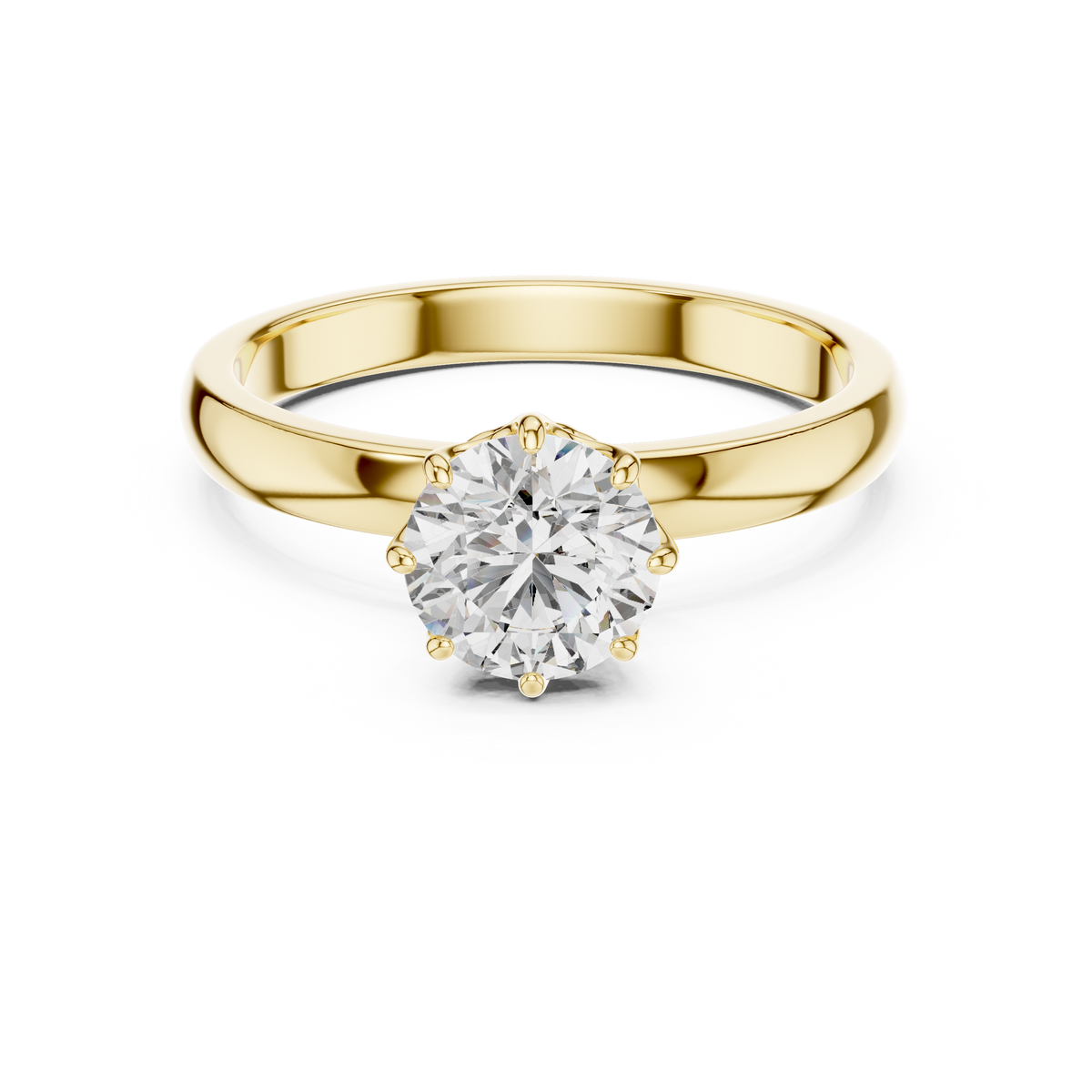 Fleur Slender Classic Solitaire Ring