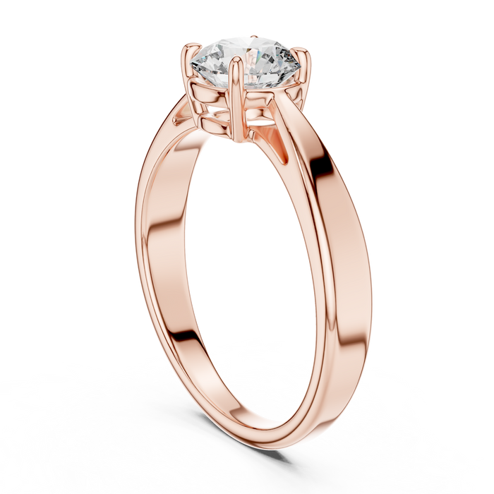 Perle Pinched-Shoulder Solitaire Ring