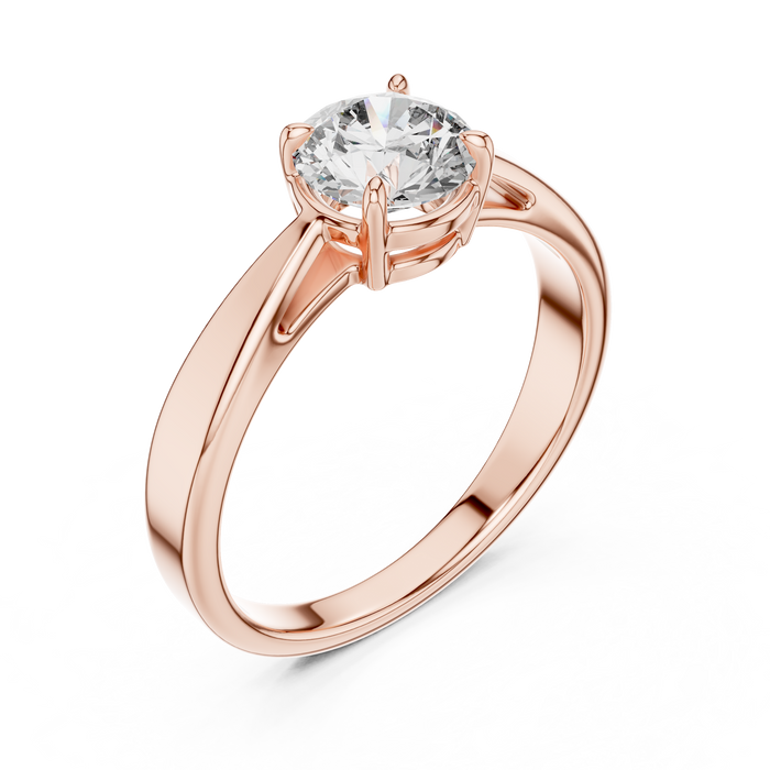 Perle Pinched-Shoulder Solitaire Ring
