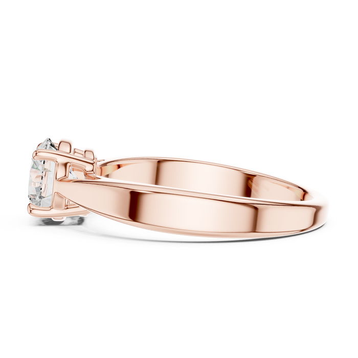 Perle Pinched-Shoulder Solitaire Ring