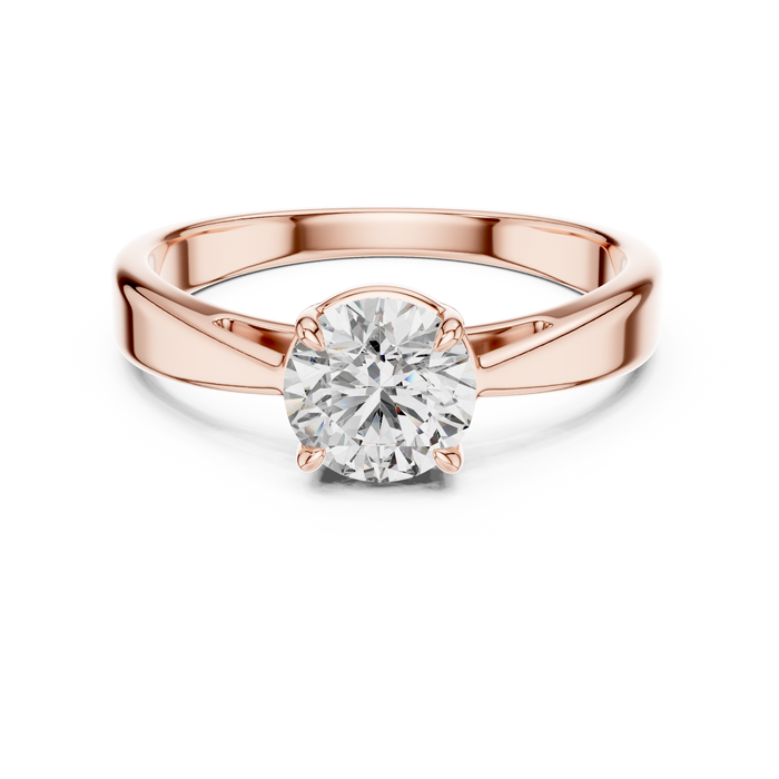 Perle Pinched-Shoulder Solitaire Ring
