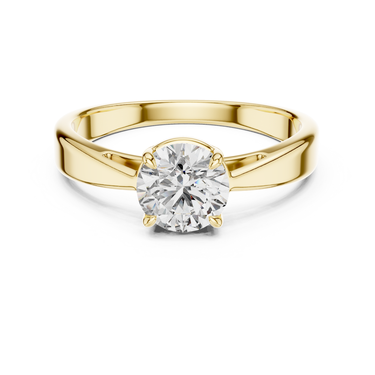 Perle Pinched-Shoulder Solitaire Ring