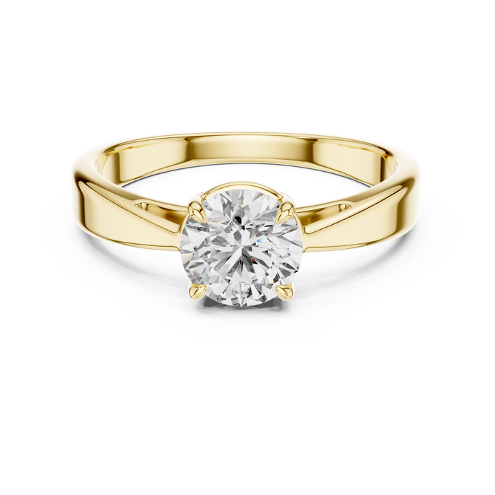 Perle Pinched-Shoulder Solitaire Lab-Grown Diamond Ring